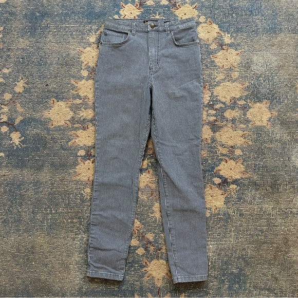 Free People Lee Modern Vintage Skinny Jeans in Railroad Stripe 29 - Picture 2 of 4